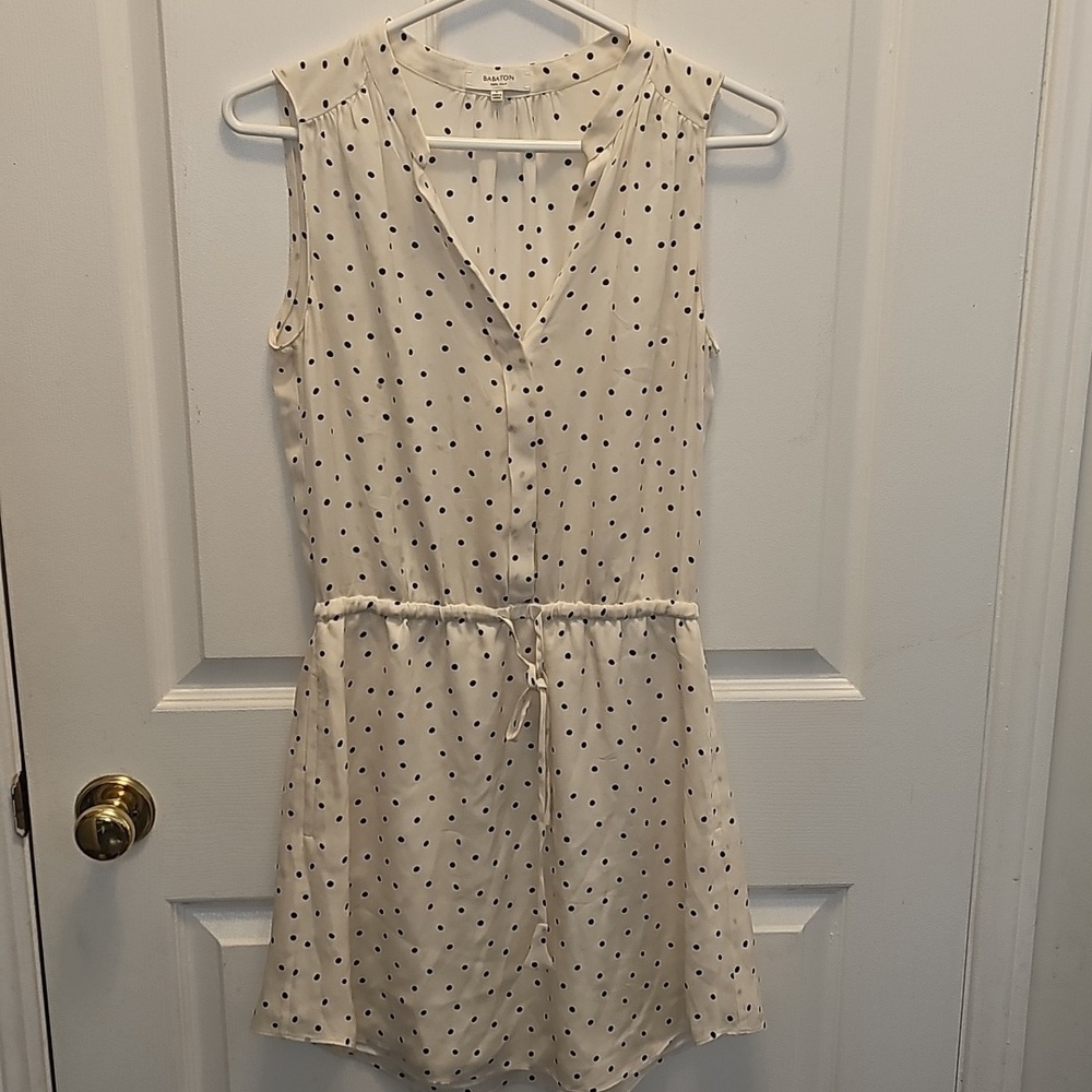 Babaton White Polka Dot Mini Dress